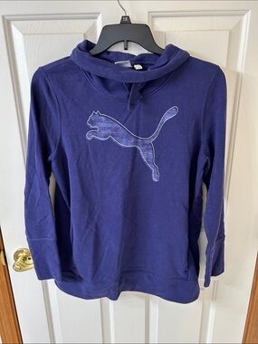 Puma Purple Pullover Hoodie with Cat Logo